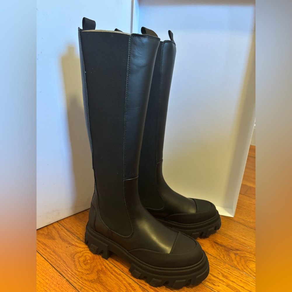 Ganni Black Over the Knee Boots